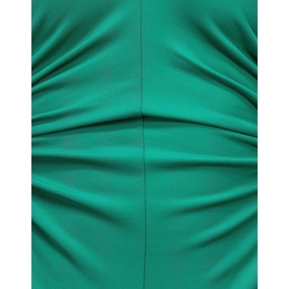 REBECCA VALLANCE 70s Ruched Tie Waist Cutout Long Bell Sleeve Disco Midi Dress 8 - Picture 12 of 15